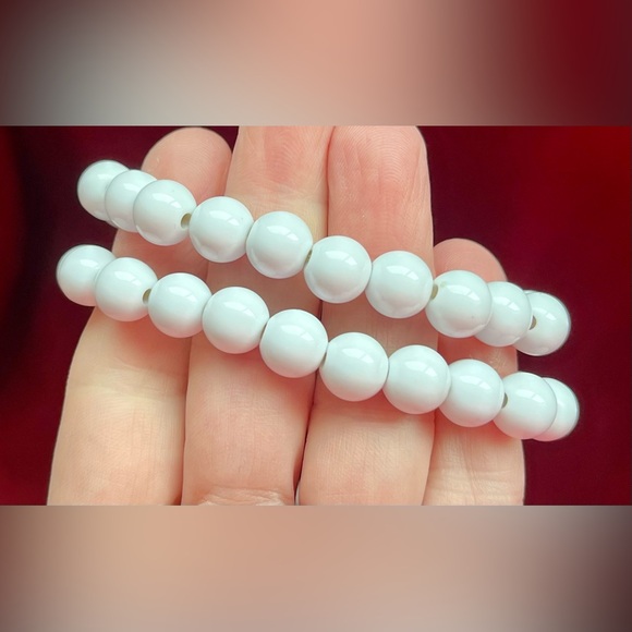 Bracelets, 3 elastic white 2 bead 1 glass - jewelry - Picture 13 of 16